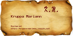 Kruppa Mariann névjegykártya