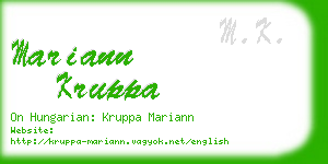 mariann kruppa business card